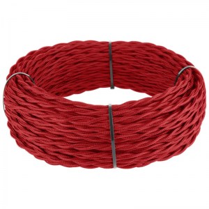 Ретро кабель витой 2х1,5 (красный) 20 м () Ретро кабель витой  2х1,5  (красный)